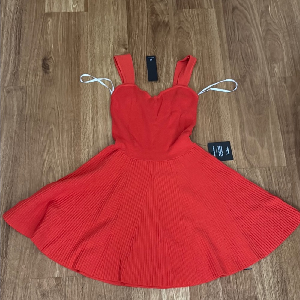 Lulu's Orange A-Line Sweetheart Mini Dress